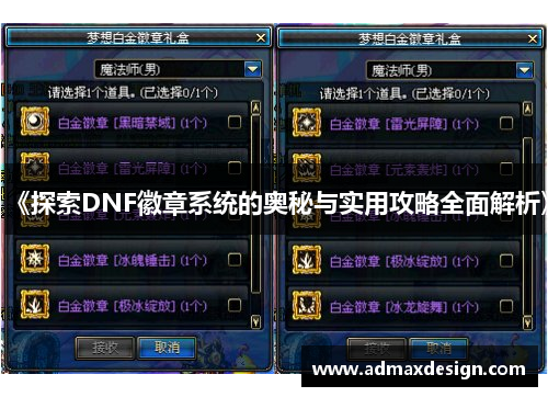 《探索DNF徽章系统的奥秘与实用攻略全面解析》